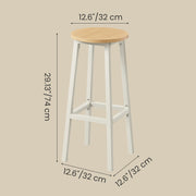 Set of 2 Rustic Kitchen Bar Stools with Sturdy Footrest by Vasagle VASAGLE