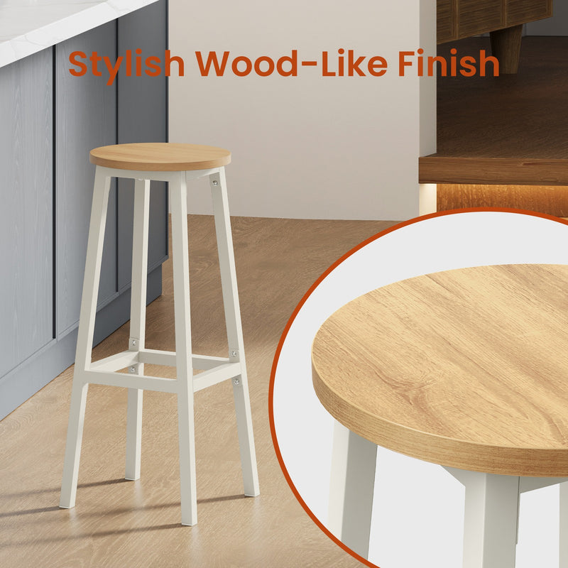 Set of 2 Rustic Kitchen Bar Stools with Sturdy Footrest by Vasagle VASAGLE