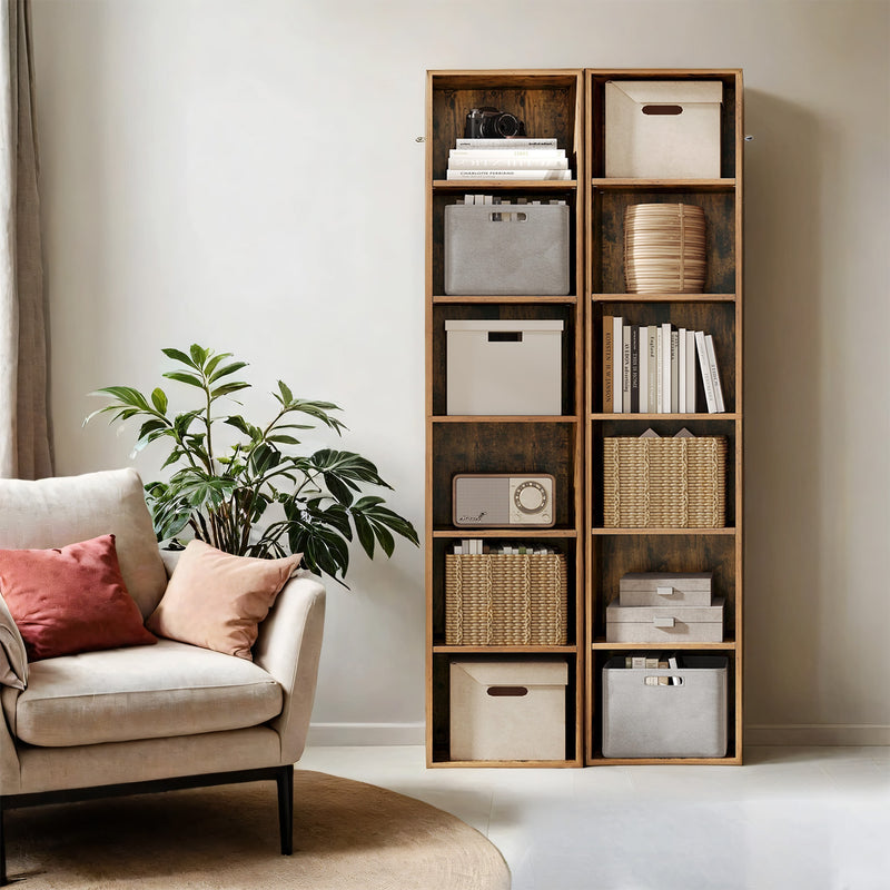 6 Tier Bookshelf with Open Shelves for Home Office or Living Room Storage by Vasagle