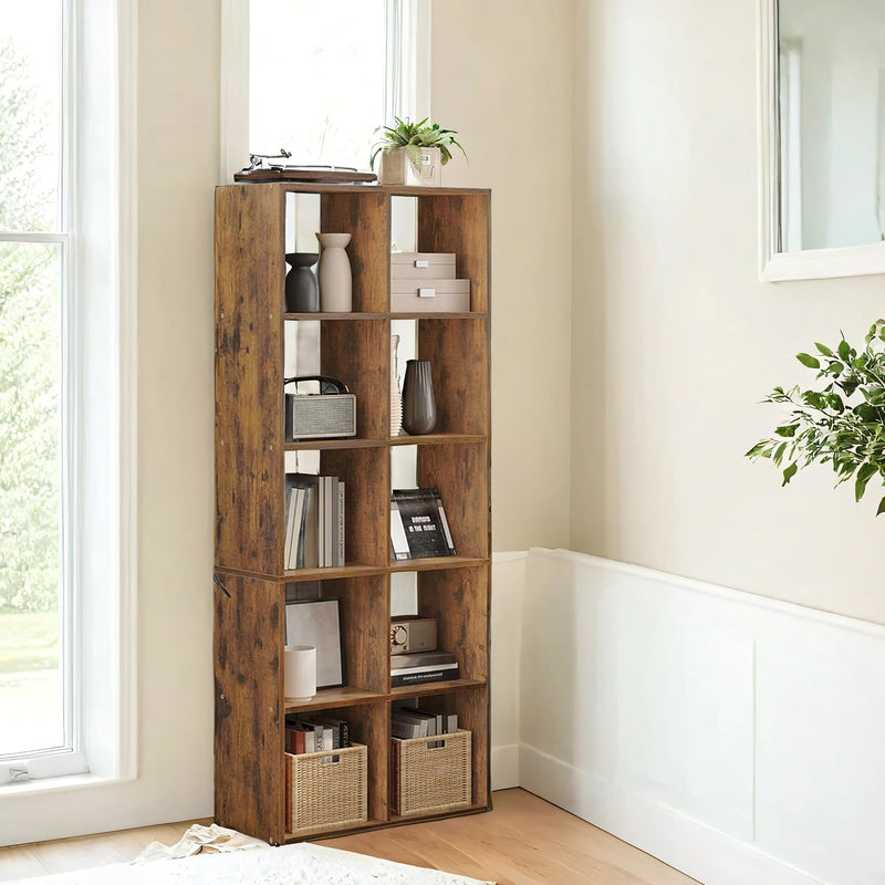 10 Cube Shelving Unit Bookcase Storage Organiser for Living Room and Office by Vasagle