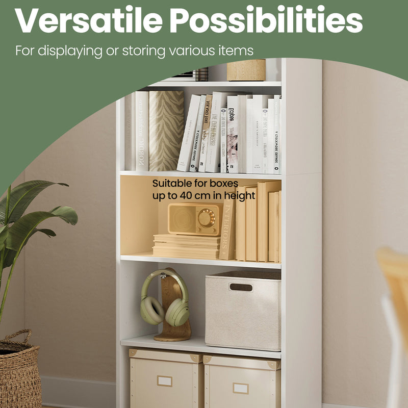 6 Tier Wooden Bookcase with Open Shelves for Home Office or Living Room by Vasagle