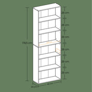 6 Tier Wooden Bookcase with Open Shelves for Home Office or Living Room by Vasagle