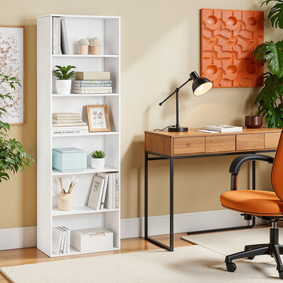 6 Tier Wooden Bookcase with Open Shelves for Home Office or Living Room by Vasagle