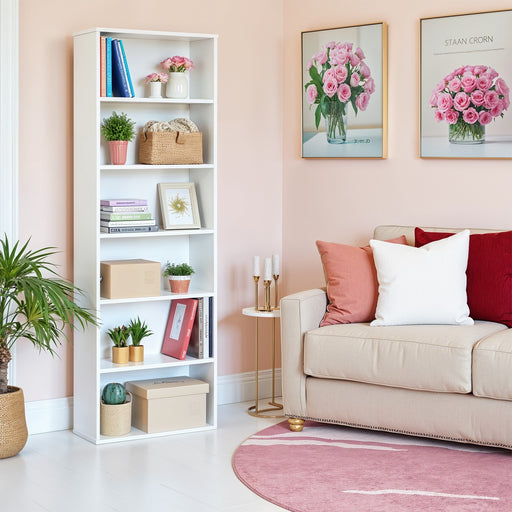 6 Tier Wooden Bookcase with Open Shelves for Home Office or Living Room by Vasagle