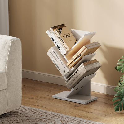 5 Tier Tree Shaped Corner Bookshelf Space Saving Display Shelf for Bedroom by Vasagle