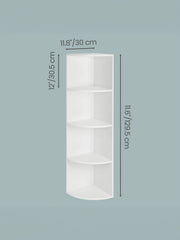 4 Tier Corner Shelf Unit with Rustic Wood Look for Living Room or Office by Vasagle VASAGLE