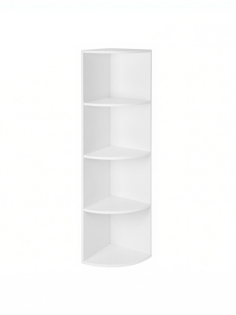 4 Tier Corner Shelf Unit with Rustic Wood Look for Living Room or Office by Vasagle VASAGLE