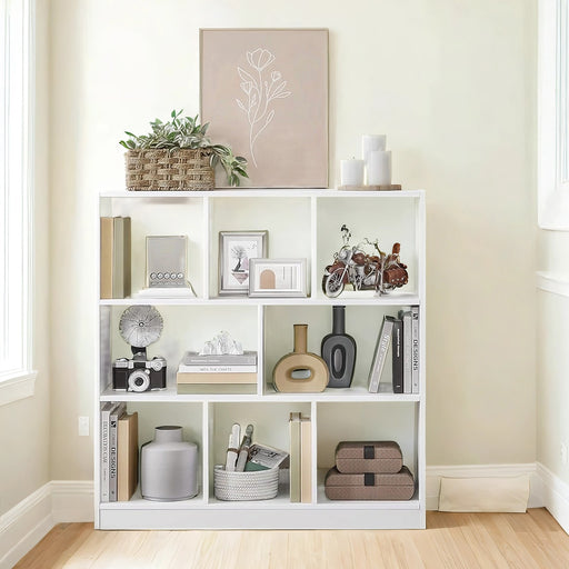 8 Cube Storage Bookcase Freestanding Shelving Unit for Living Room or Office by Vasagle