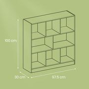 8 Cube Storage Bookcase Freestanding Shelving Unit for Living Room or Office by Vasagle