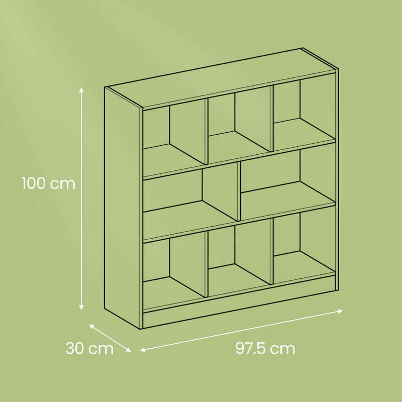 8 Cube Storage Bookcase Freestanding Shelving Unit for Living Room or Office by Vasagle