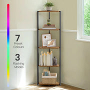 5 Tier Corner Bookcase with Adjustable LED Lights for Living Room or Bedroom by Vasagle