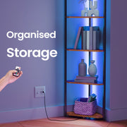 5 Tier Corner Bookcase with Adjustable LED Lights for Living Room or Bedroom by Vasagle