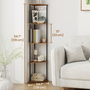 5 Tier Corner Shelf Unit with Quick Tool Free Assembly for Living Room or Office by Songmics Home