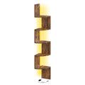 5-Tier Wall Mounted Corner Shelf with LED Lights for Modern Decor by Vasagle VASAGLE
