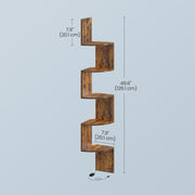 5-Tier Wall Mounted Corner Shelf with LED Lights for Modern Decor by Vasagle VASAGLE