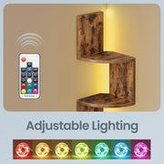 5-Tier Wall Mounted Corner Shelf with LED Lights for Modern Decor by Vasagle VASAGLE