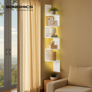 5-Tier Wall Mounted Corner Shelf with LED Lights for Home Décor by VASAGLE VASAGLE