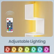 5-Tier Wall Mounted Corner Shelf with LED Lights for Home Décor by VASAGLE VASAGLE