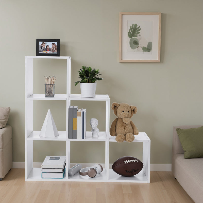 Staircase Bookcase Storage Shelf Unit with Open Display for Home or Office by Vasagle