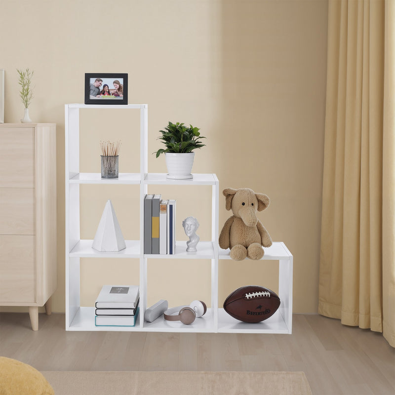 Staircase Bookcase Storage Shelf Unit with Open Display for Home or Office by Vasagle