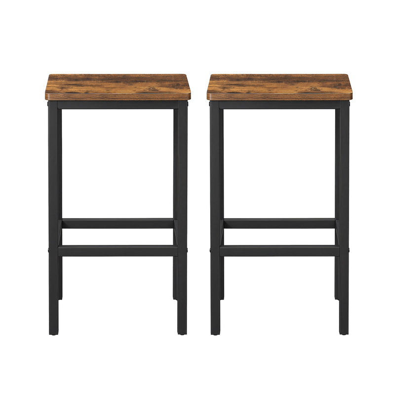 Set of 2 Industrial Bar Stools with Footrest for Kitchen or Dining Area by Vasagle