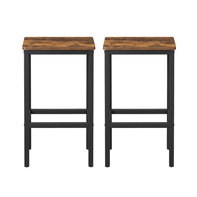 Set of 2 Industrial Bar Stools with Footrest for Kitchen or Dining Area by Vasagle VASAGLE