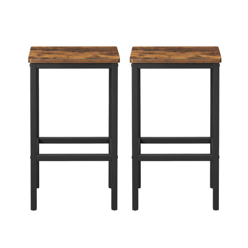 Set of 2 Industrial Bar Stools with Footrest for Kitchen or Dining Area by Vasagle VASAGLE