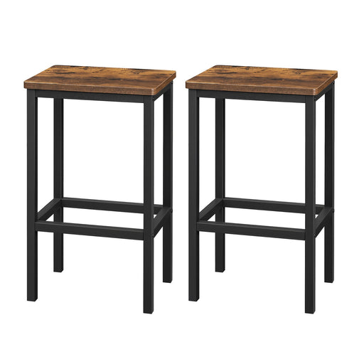 Set of 2 Industrial Bar Stools with Footrest for Kitchen or Dining Area by Vasagle VASAGLE
