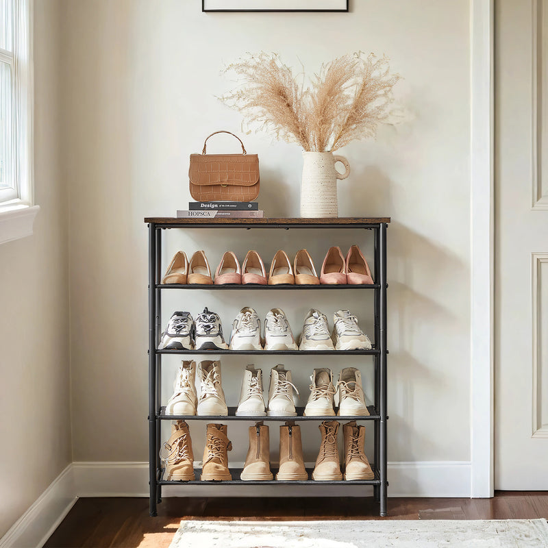 5 Tier Shoe Rack with Steel Frame and Fabric Shelves for Hallway or Bedroom by Vasagle