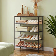 5 Tier Shoe Rack with Steel Frame and Fabric Shelves for Hallway or Bedroom by Vasagle