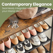 5 Tier Shoe Rack with Steel Frame and Fabric Shelves for Hallway or Bedroom by Vasagle