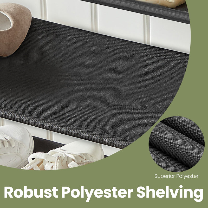 5 Tier Shoe Rack with Steel Frame and Fabric Shelves for Hallway or Bedroom by Vasagle