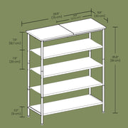 5 Tier Shoe Rack with Steel Frame and Fabric Shelves for Hallway or Bedroom by Vasagle