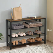 3 Tier Entryway Shoe Rack Organiser with Open Shelves for Hallway or Living Room by Vasagle