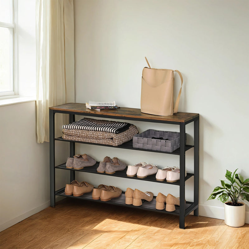 3 Tier Entryway Shoe Rack Organiser with Open Shelves for Hallway or Living Room by Vasagle