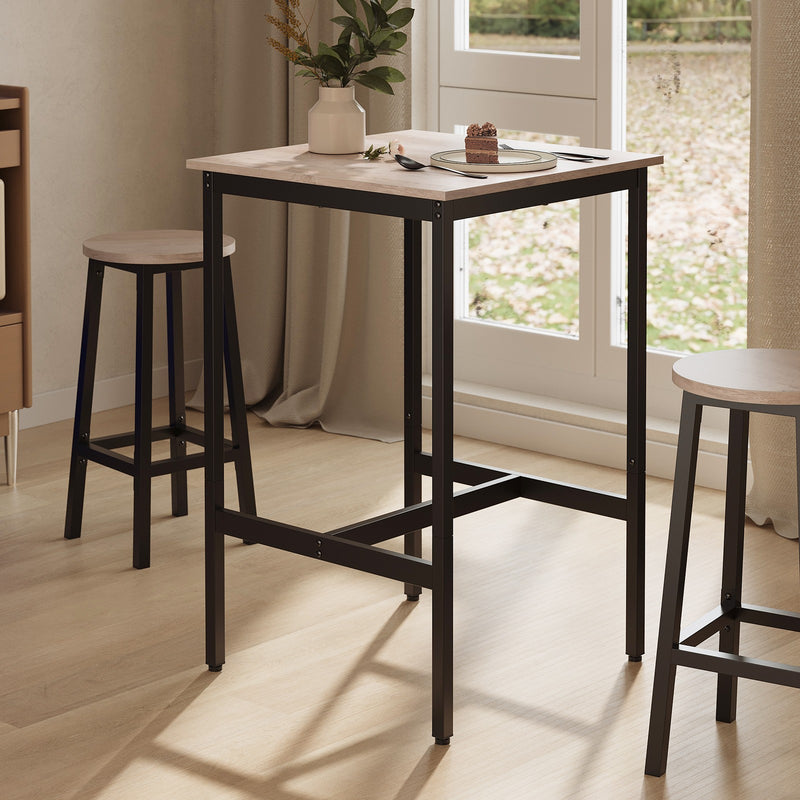 Tall Bar Table for Breakfast and Dining with Sturdy Frame and Rustic Finish by Vasagle