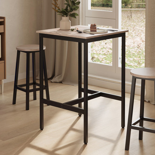 Tall Bar Table for Breakfast and Dining with Sturdy Frame and Rustic Finish by Vasagle