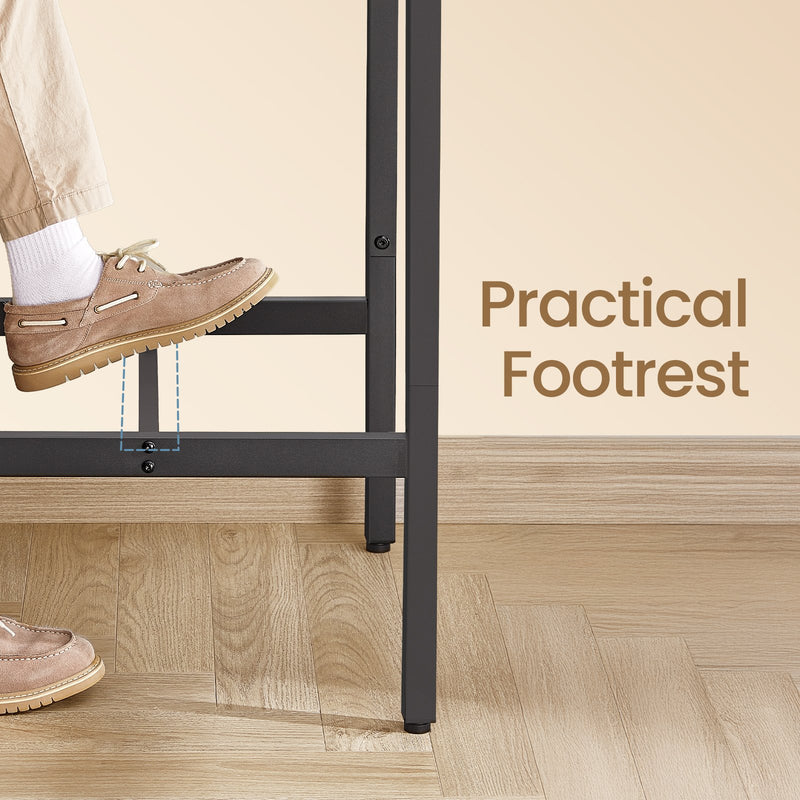 Tall Bar Table for Breakfast and Dining with Sturdy Frame and Rustic Finish by Vasagle