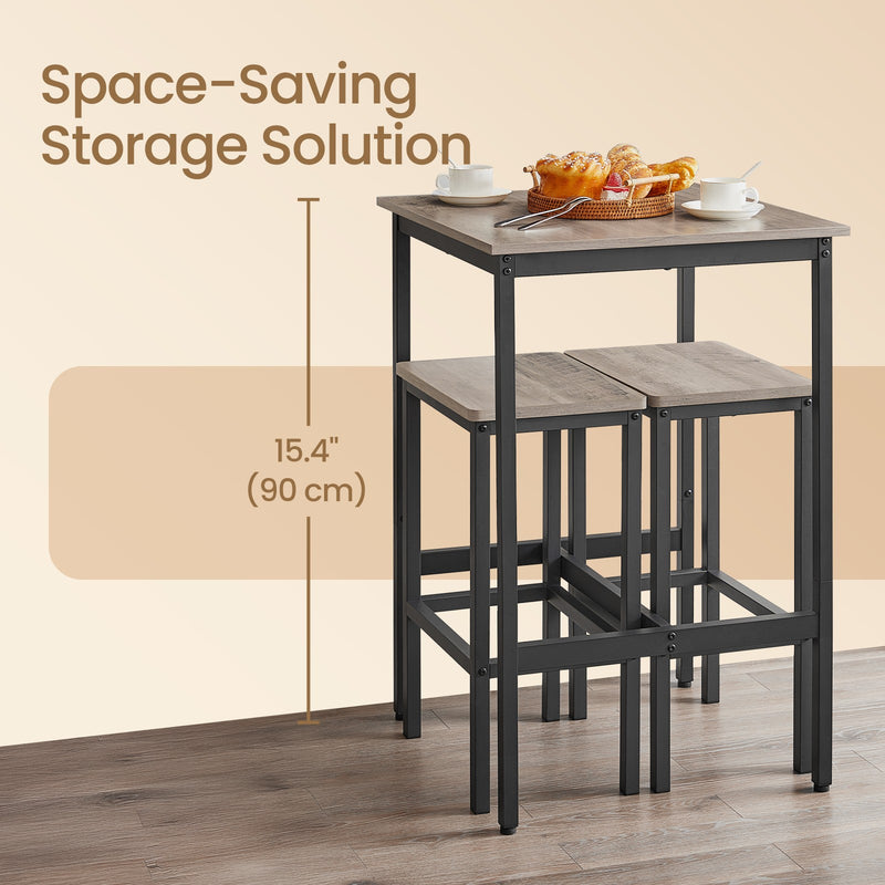 Tall Bar Table for Breakfast and Dining with Sturdy Frame and Rustic Finish by Vasagle