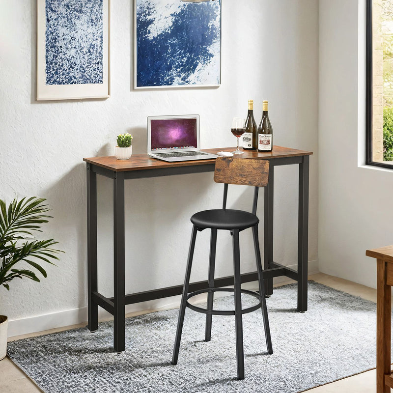 Vasagle Narrow Bar Table for Dining or Kitchen Small Space Saving Design 120x40x100cm VASAGLE