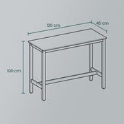 Vasagle Narrow Bar Table for Dining or Kitchen Small Space Saving Design 120x40x100cm VASAGLE