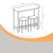 Industrial Bar Dining Table Set with 2 Stools for Kitchen or Breakfast Area by Vasagle