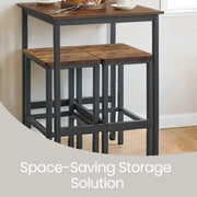 Tall Breakfast Bar Table for Kitchen or Dining Room with Sturdy Metal Frame by Vasagle