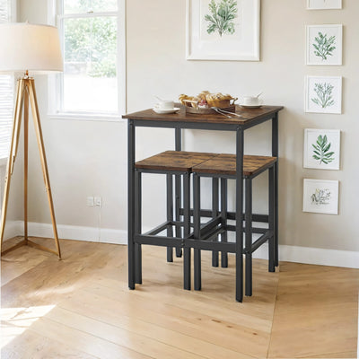 Tall Breakfast Bar Table for Kitchen or Dining Room with Sturdy Metal Frame by Vasagle