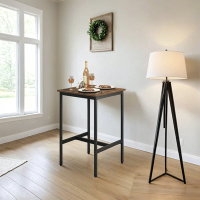 Tall Breakfast Bar Table for Kitchen or Dining Room with Sturdy Metal Frame by Vasagle