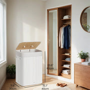 Foldable Bamboo Laundry Hamper with Lid and 3 Handles 72L Storage Basket by Songmics