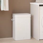 Bamboo Laundry Hamper with Lid and Removable Liner for Bedroom or Bathroom by Songmics