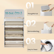 Bamboo Laundry Hamper with Lid and Removable Liner for Bedroom or Bathroom by Songmics