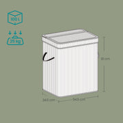 Bamboo Laundry Hamper with Lid and Removable Liner for Bathroom or Bedroom by Songmics