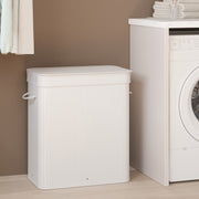 Bamboo Laundry Hamper with Lid and Removable Liner for Bedroom or Bathroom by Songmics